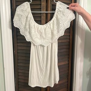 Cream off the shoulder top